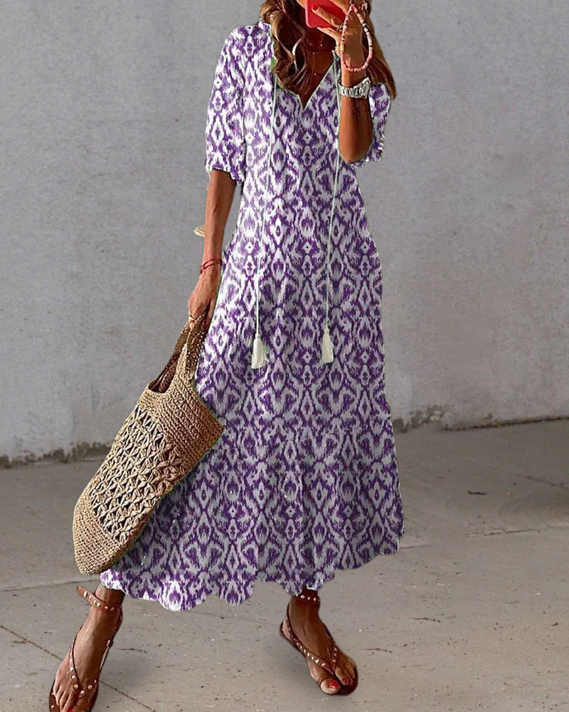 Lana™ | Boho V-udskæring sommerkjole
