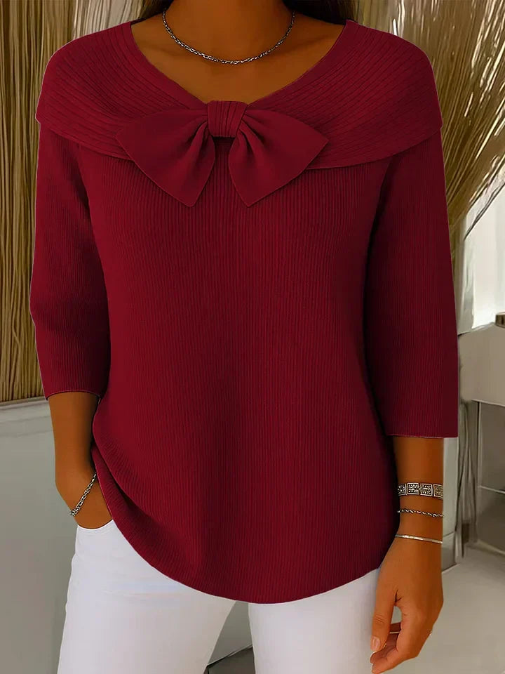 Neeko | Kvinders Fitted Elegant Sweater Med Sløjfe Detalje