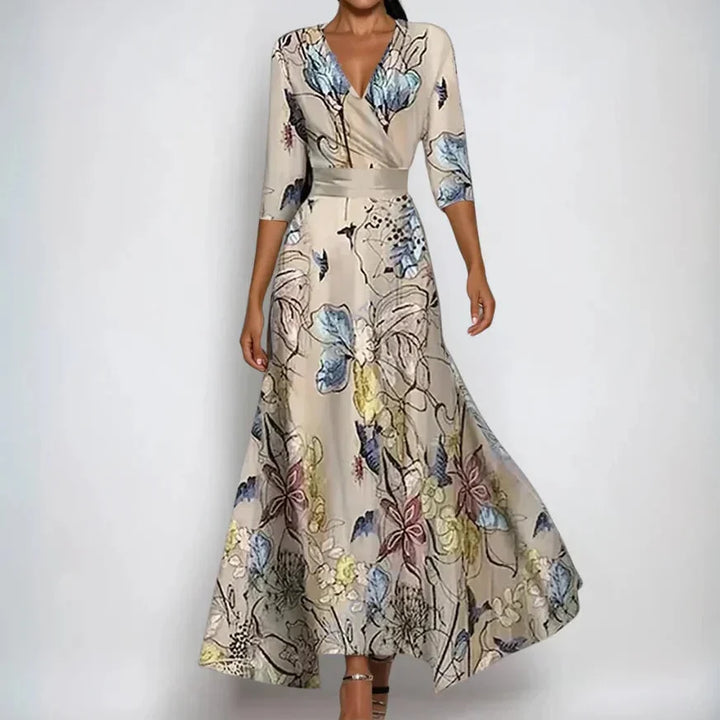 Emily™ | Stilfuld Blomstret Omslagskjole