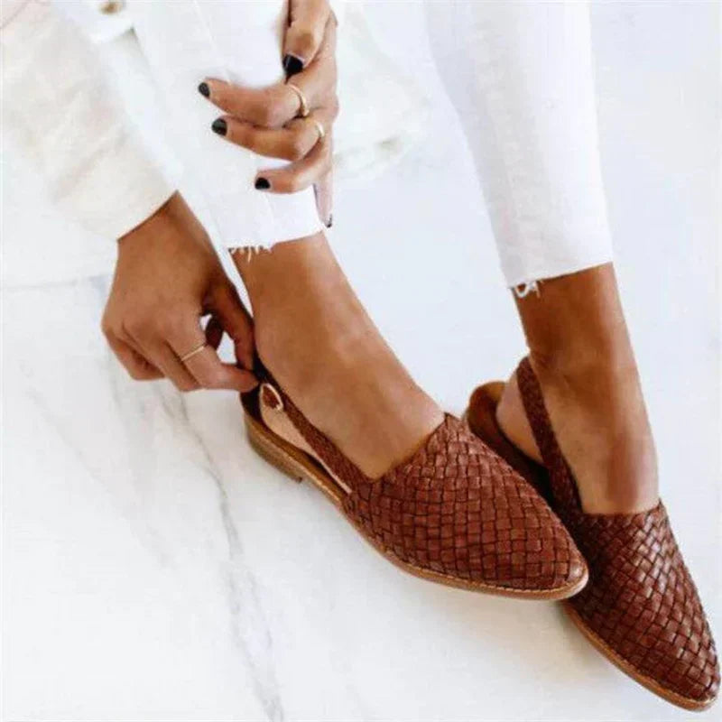 Lisa | Stilfulde Vævede Slingback-Flade Sko