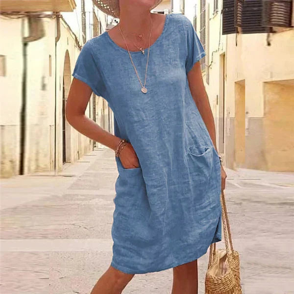 Halldis | Casual Loose-Fit Kjole med Lommer