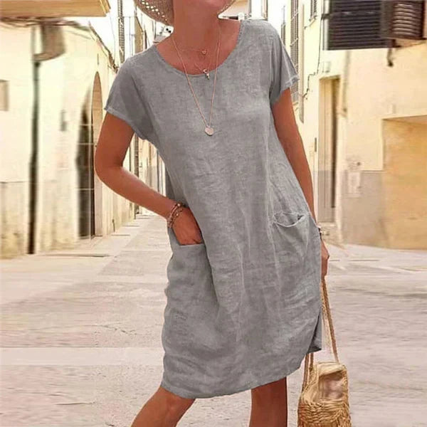 Halldis | Casual Loose-Fit Kjole med Lommer