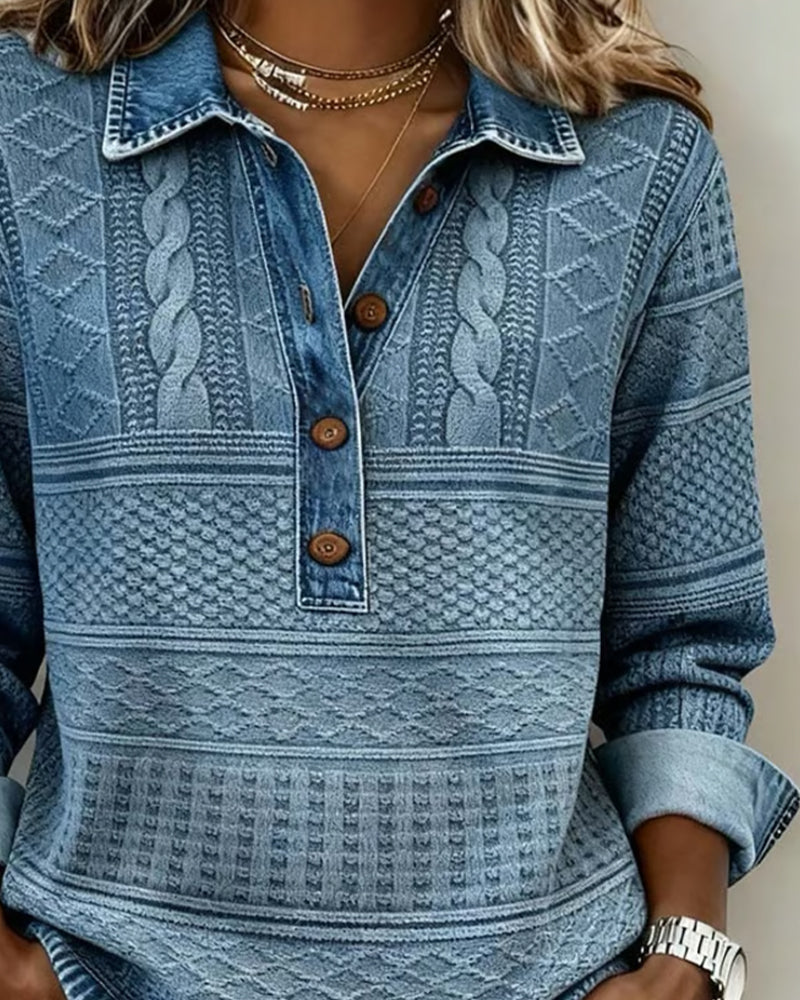 Sofia | Moderne sweater med halve knapper