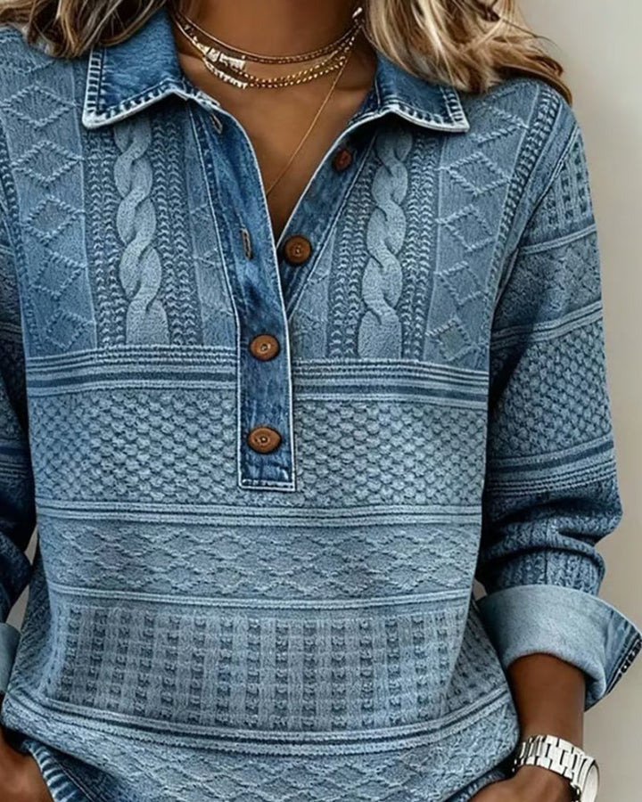 Sofia | Moderne sweater med halve knapper