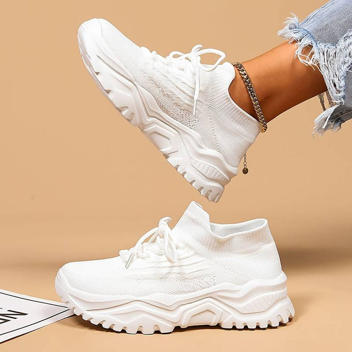 Lise | Stilfulde Letvægts Hvide Sneakers