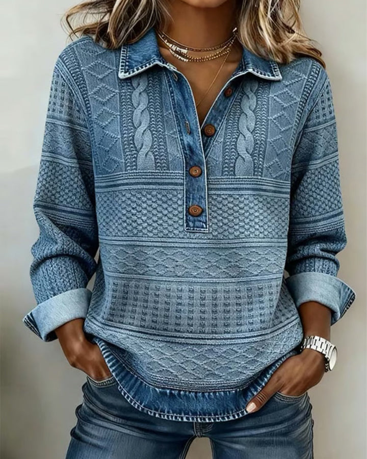 Sofia | Moderne sweater med halve knapper
