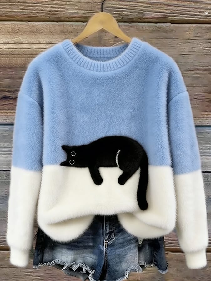 Lone™ | Afslappet Sweater med Kattemotiv
