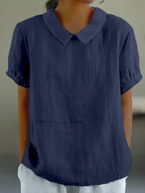Amalie™ | Casual Bluse med Krave og Pufærmer