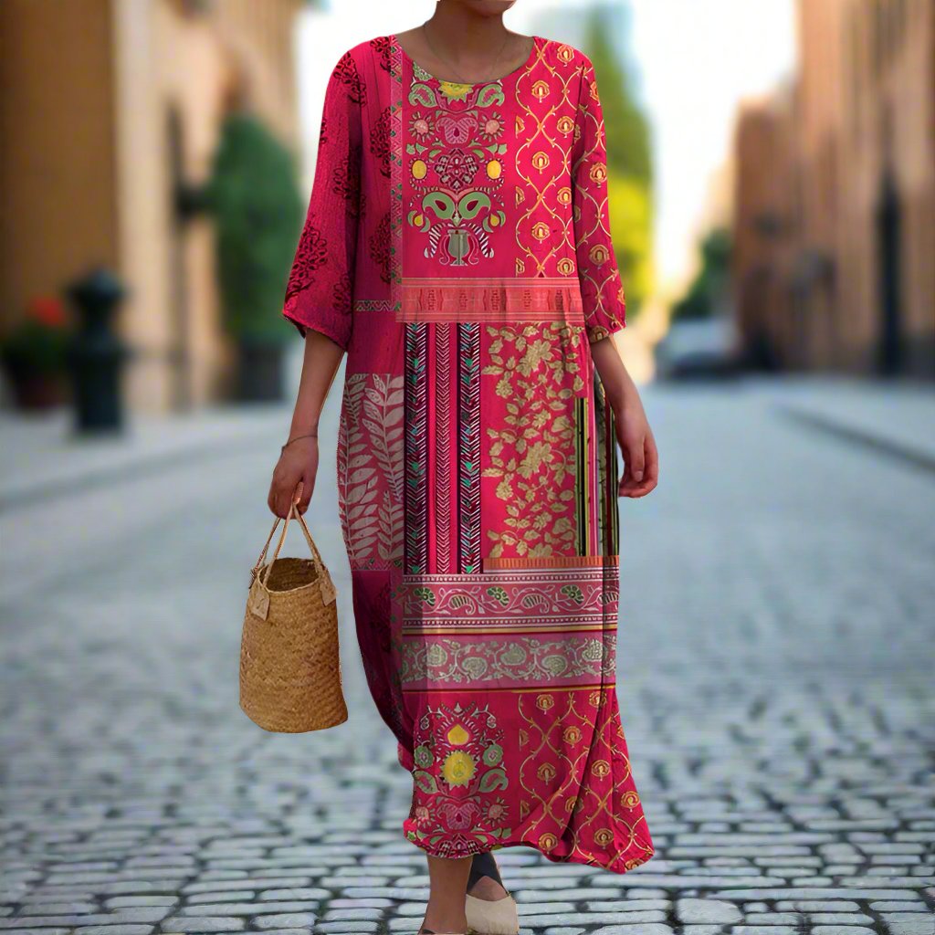 Marlene™ | Løst siddende boho-maxikjole