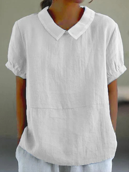 Amalie™ | Casual Bluse med Krave og Pufærmer
