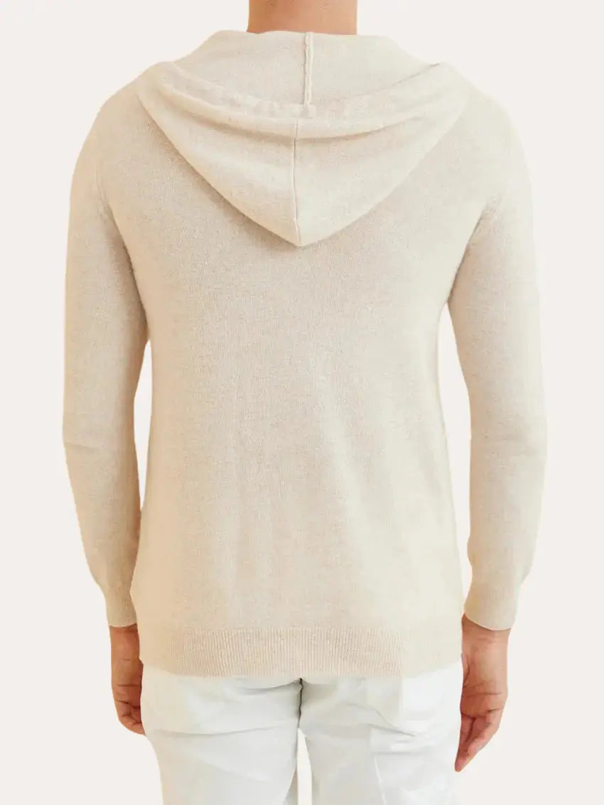 Cashmere Strik Zip Vest - Crème Beige