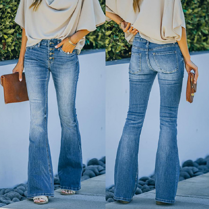 ELVIRA™ – FLAREJEANS MED FEMININ SILHOUET OG TIDSLOST LOOK