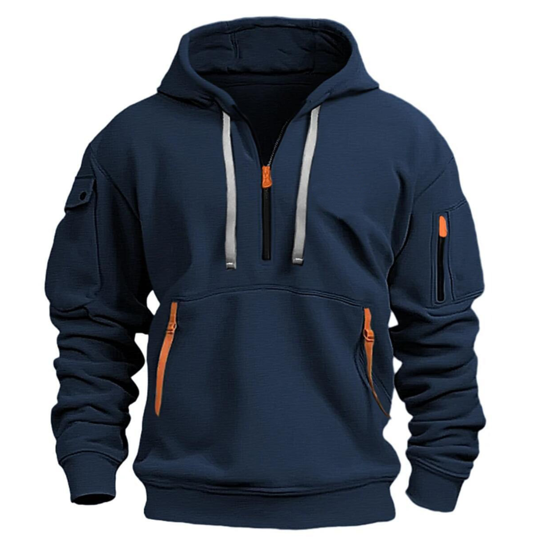 Samuel | Herre Fritids Hoodie med Lynlåslommer