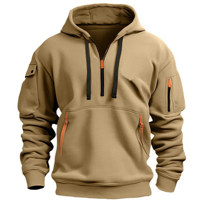 Samuel | Herre Fritids Hoodie med Lynlåslommer