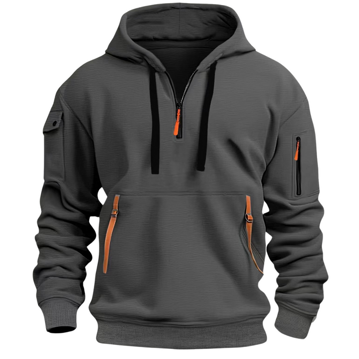 Samuel | Herre Fritids Hoodie med Lynlåslommer