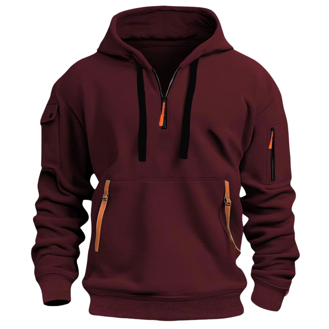 Samuel | Herre Fritids Hoodie med Lynlåslommer