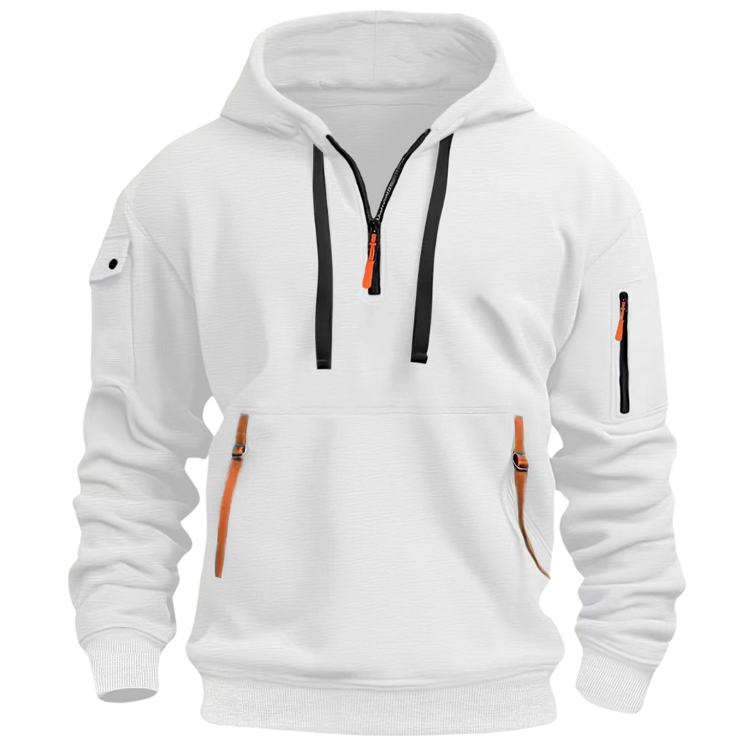 Samuel | Herre Fritids Hoodie med Lynlåslommer