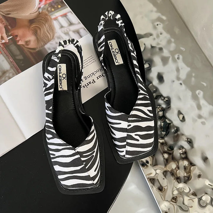 Lea™ | Slingback Sandaler med Firkantet Tå