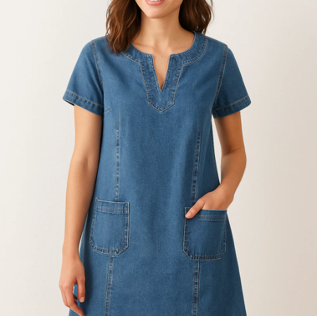 Sofia | Blød Denim Kjole