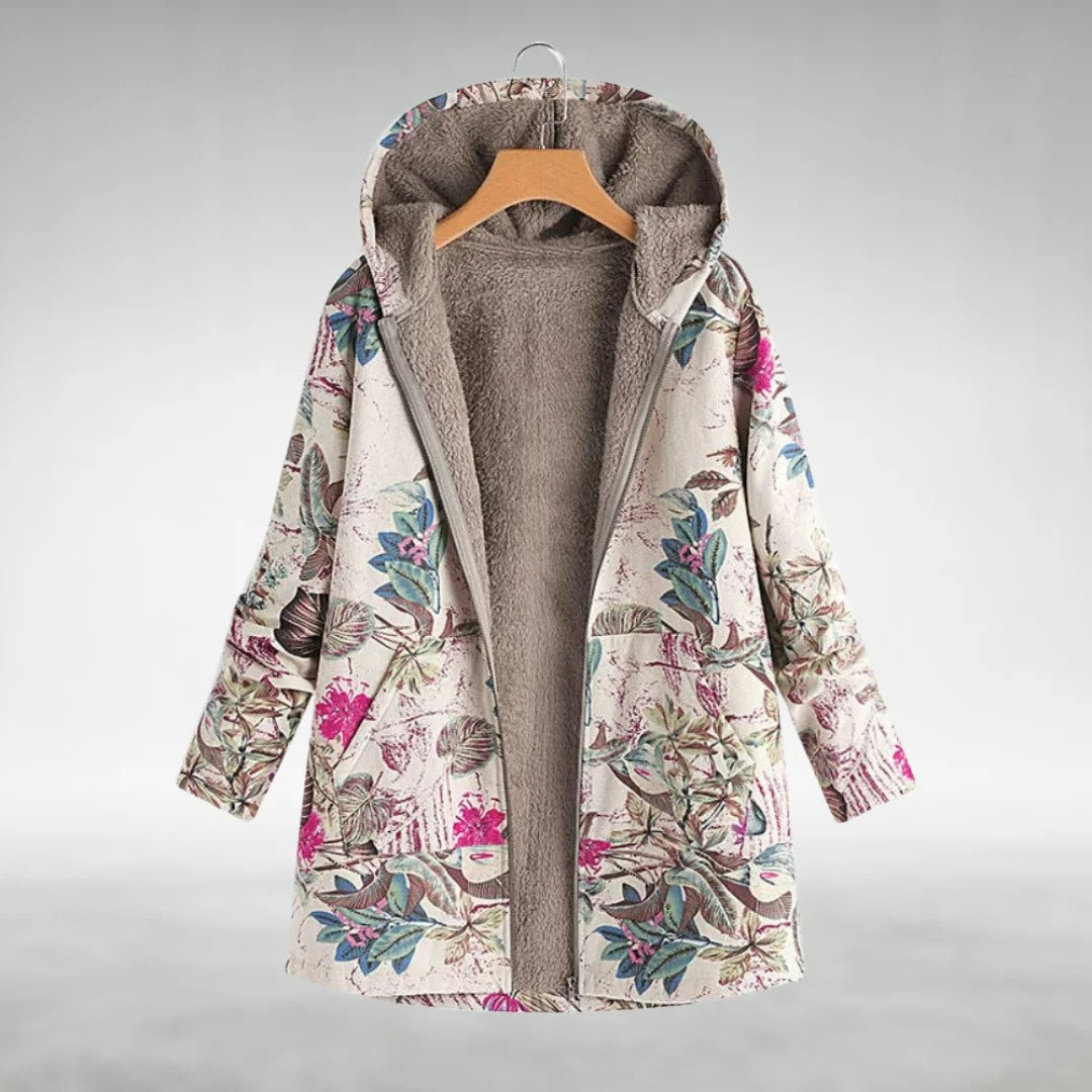 Anna™ | Stilfuld Blomstret Fleecejakke