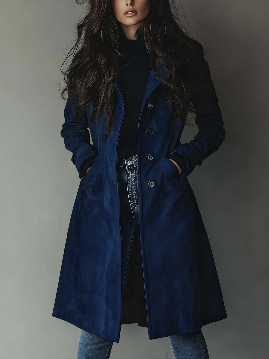Teresa | Suede Trenchcoat i Vintage-stil