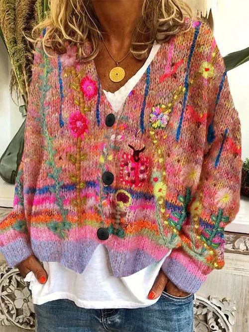 Petal™ – Blomstret cardigan med broderi