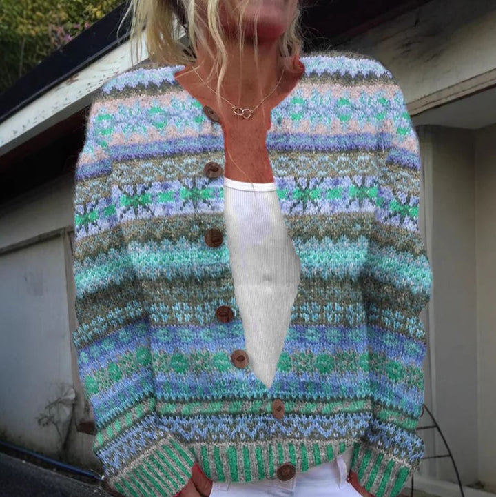 Lotte™ – Let cardigan med legende print