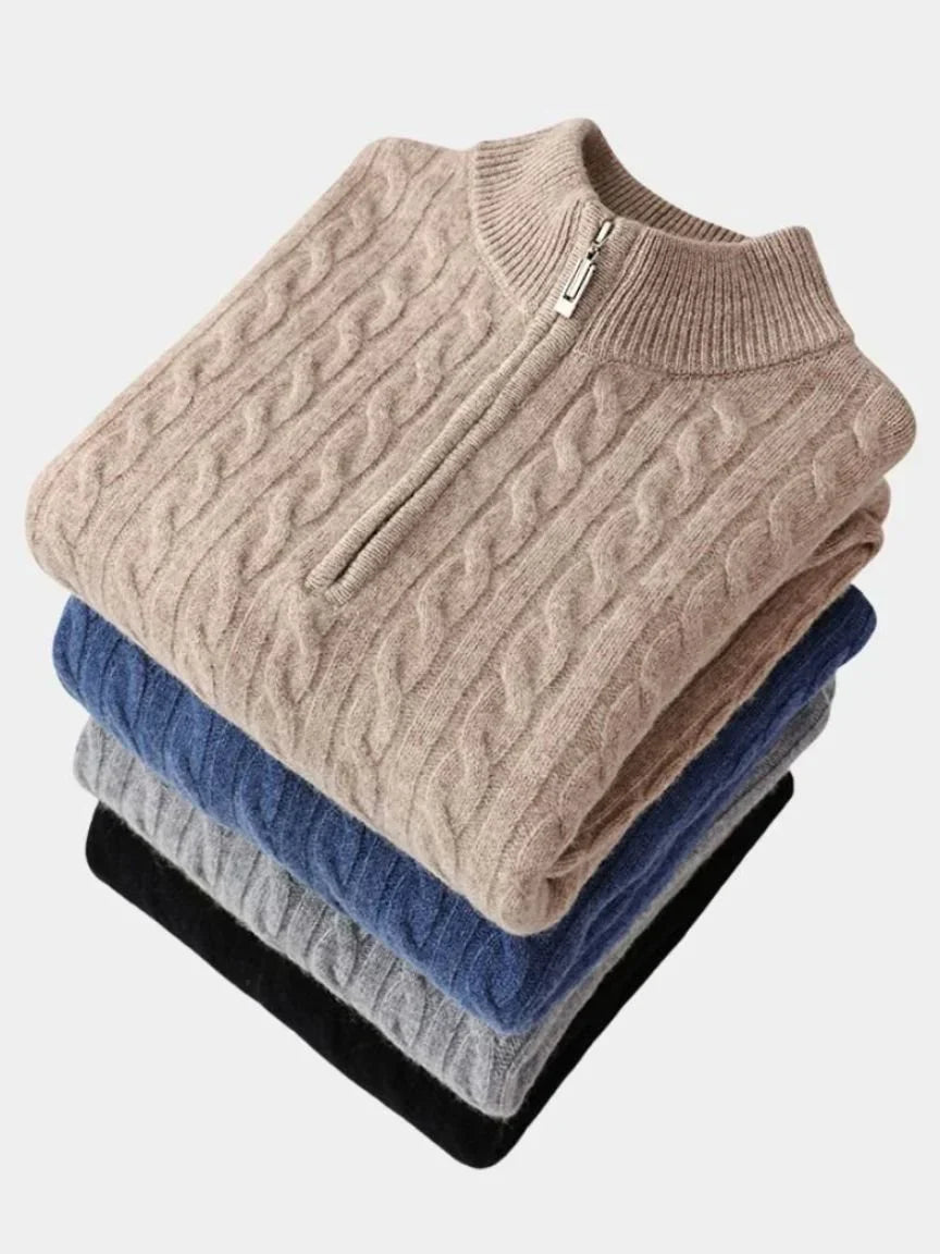 Marco | Sweater med halv lynlås