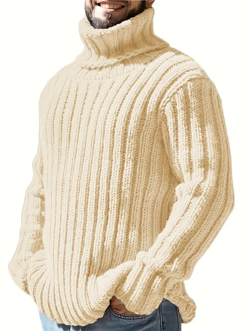 August | Strikket Uldblanding Rullekrave Sweater