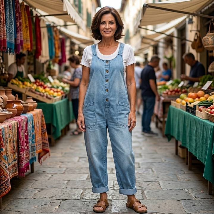 Marlene | Vintage Denim Overalls i blød vasket denim
