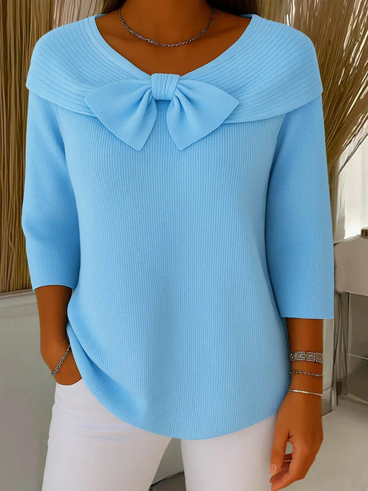 Neeko | Kvinders Fitted Elegant Sweater Med Sløjfe Detalje