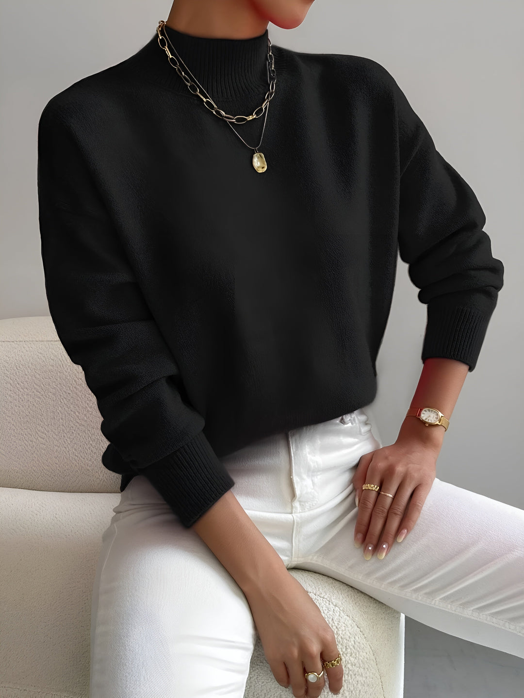 Sofie™ | Blød rullekravesweater
