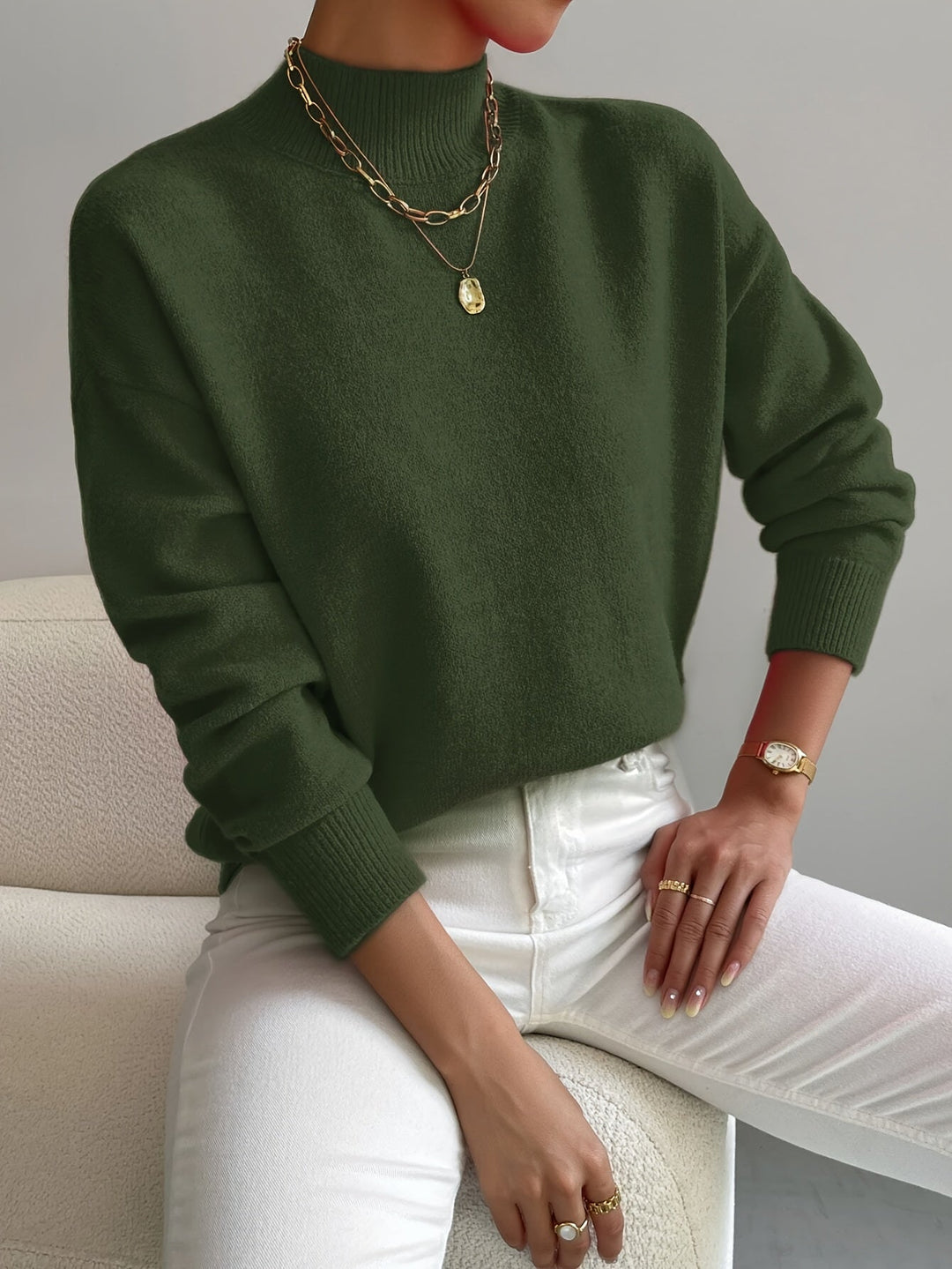 Sofie™ | Blød rullekravesweater