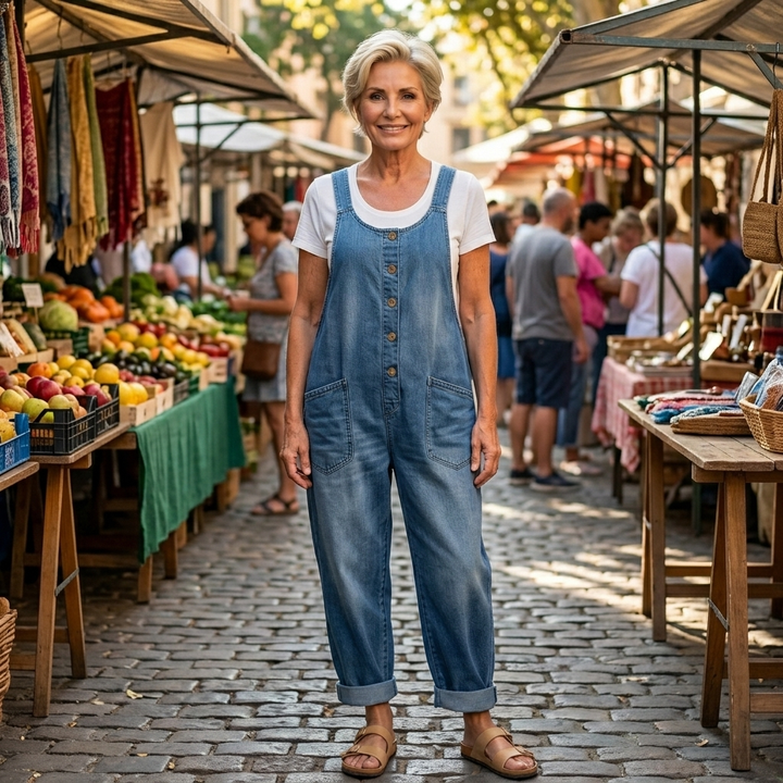 Marlene | Vintage Denim Overalls i blød vasket denim