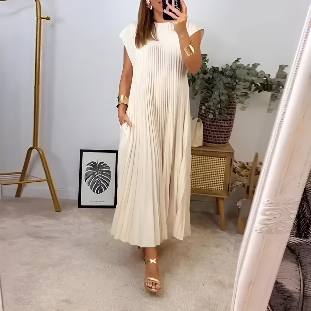 Tamara | Elegant Plisseret Maxikjole