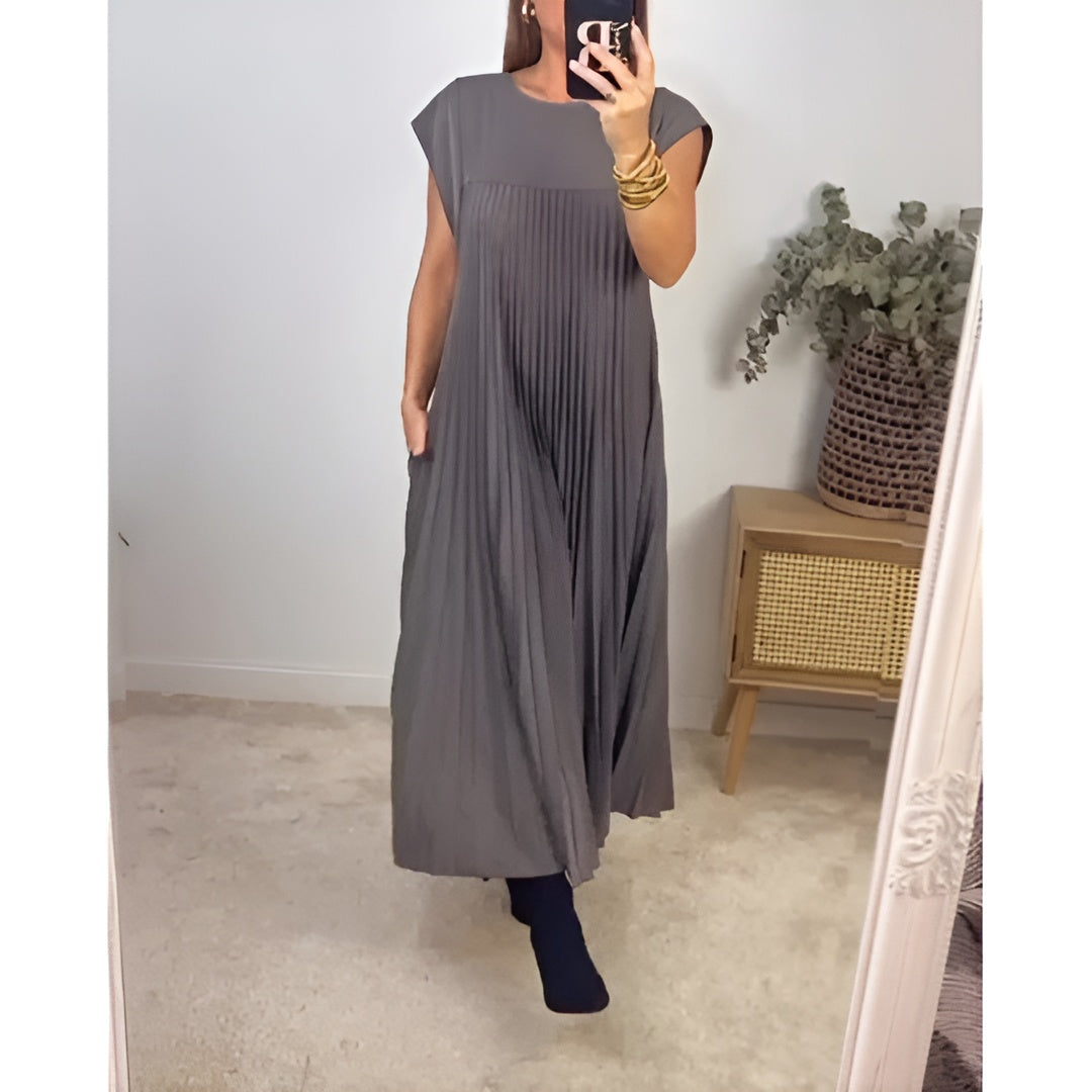 Tamara | Elegant Plisseret Maxikjole
