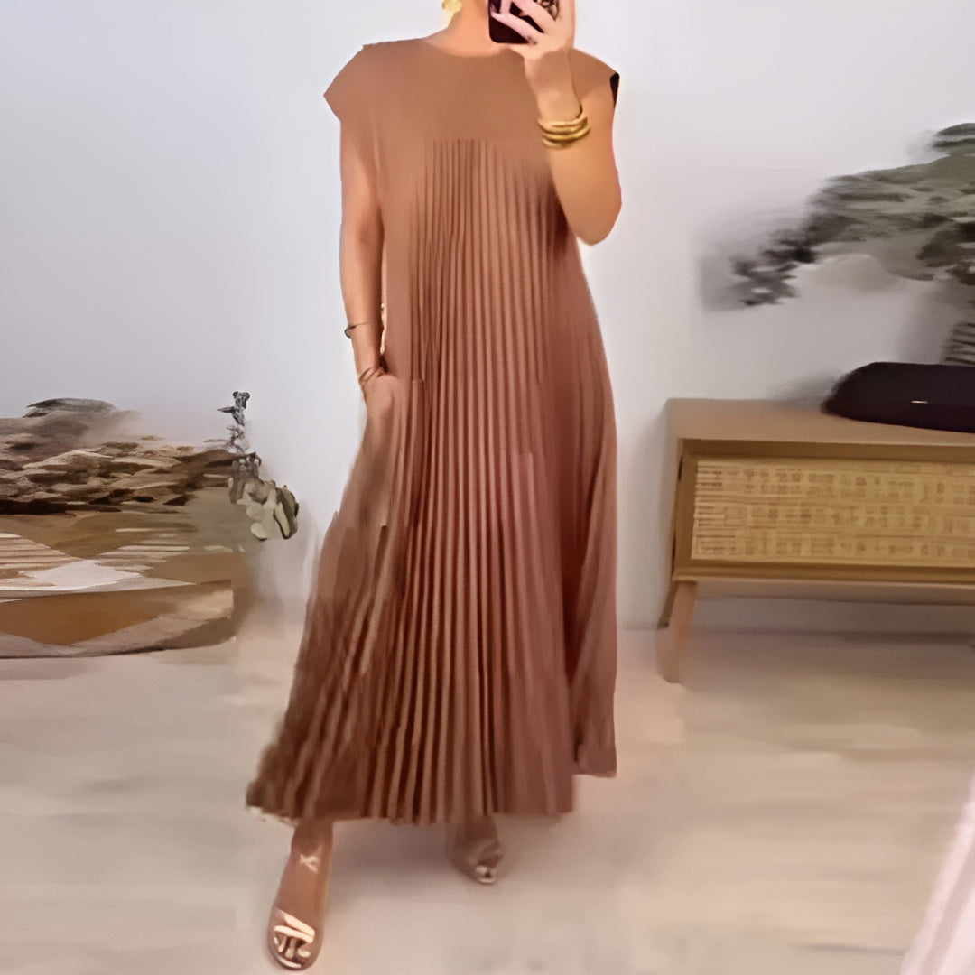 Tamara | Elegant Plisseret Maxikjole