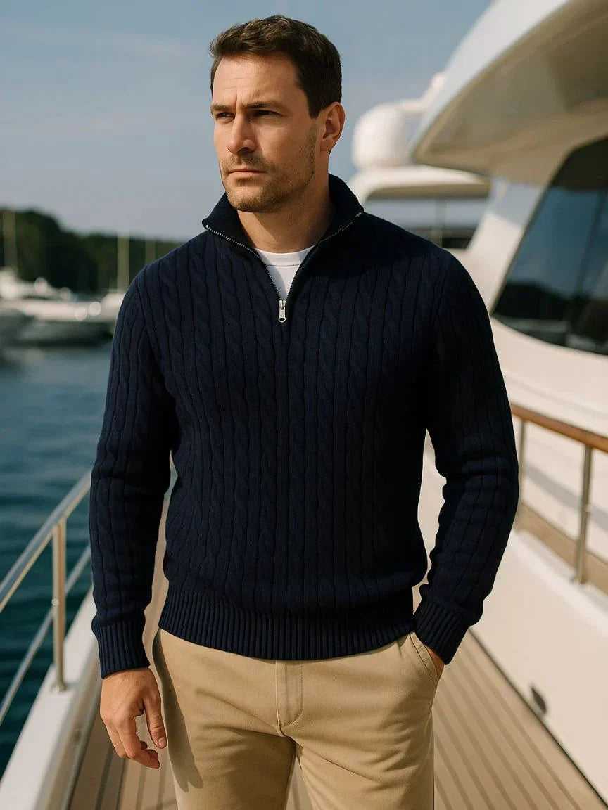 Marco | Sweater med halv lynlås
