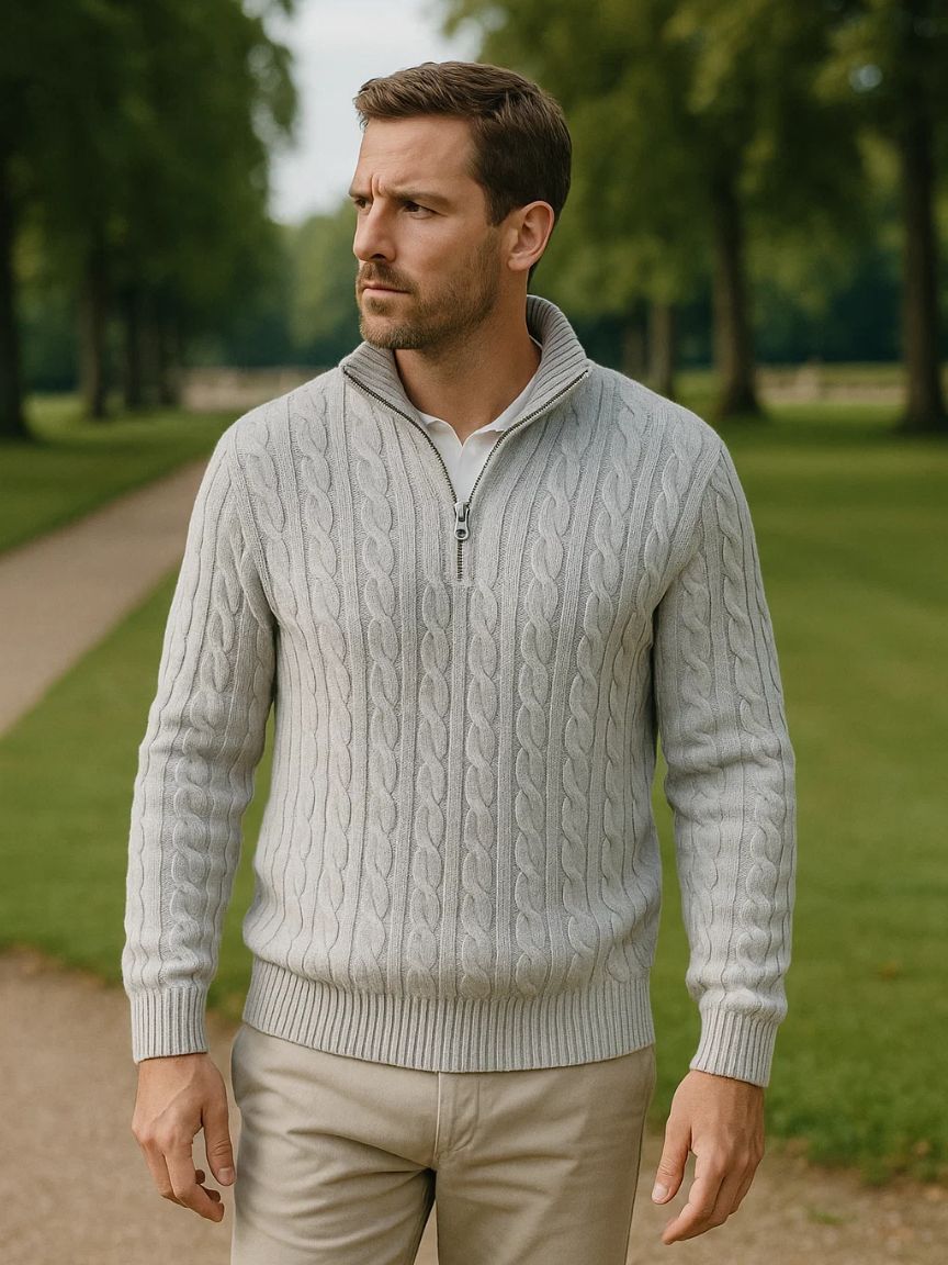 Marco | Sweater med halv lynlås